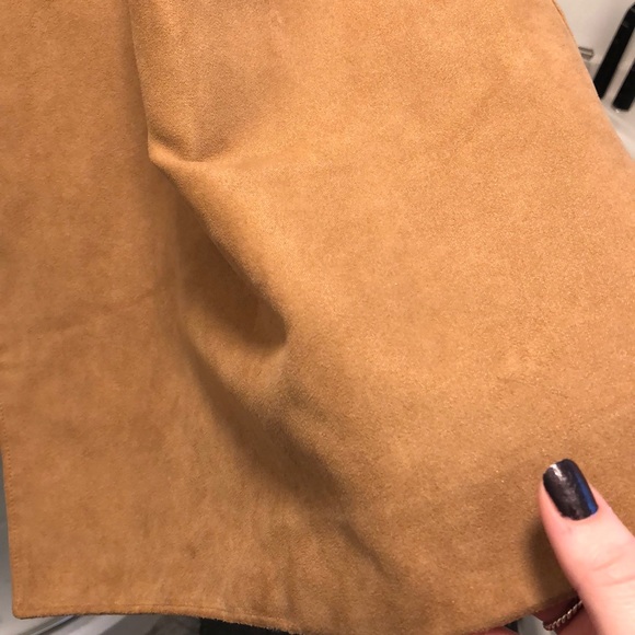 H&M Flowy Tan Fall Coat 3/4 sleeve Suede-like - Picture 8 of 8